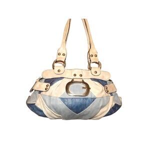 Y2K GUESS Patchwork Leather Suede Hobo Shoulder Handbag